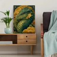 thumbnail image 5 of Autumn Green Dragon Golden Leaf Canvas Print, Mystical Fantasy Rustic Nature Home Bedroom Living Room Wall Decor Art, 5 of 8