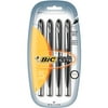 BIC Triumph 537R Roller Pen, 0.7mm, Black, 4-Pack