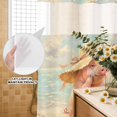 thumbnail image 3 of No Hook Shower Curtain, Funny Pig Cute Shower Curtains for Bathroom with See Through Top Window, Summer Beach Oil Painting Abstract Waterproof & Washable Bath Curtain Long 72"x78", 3 of 9