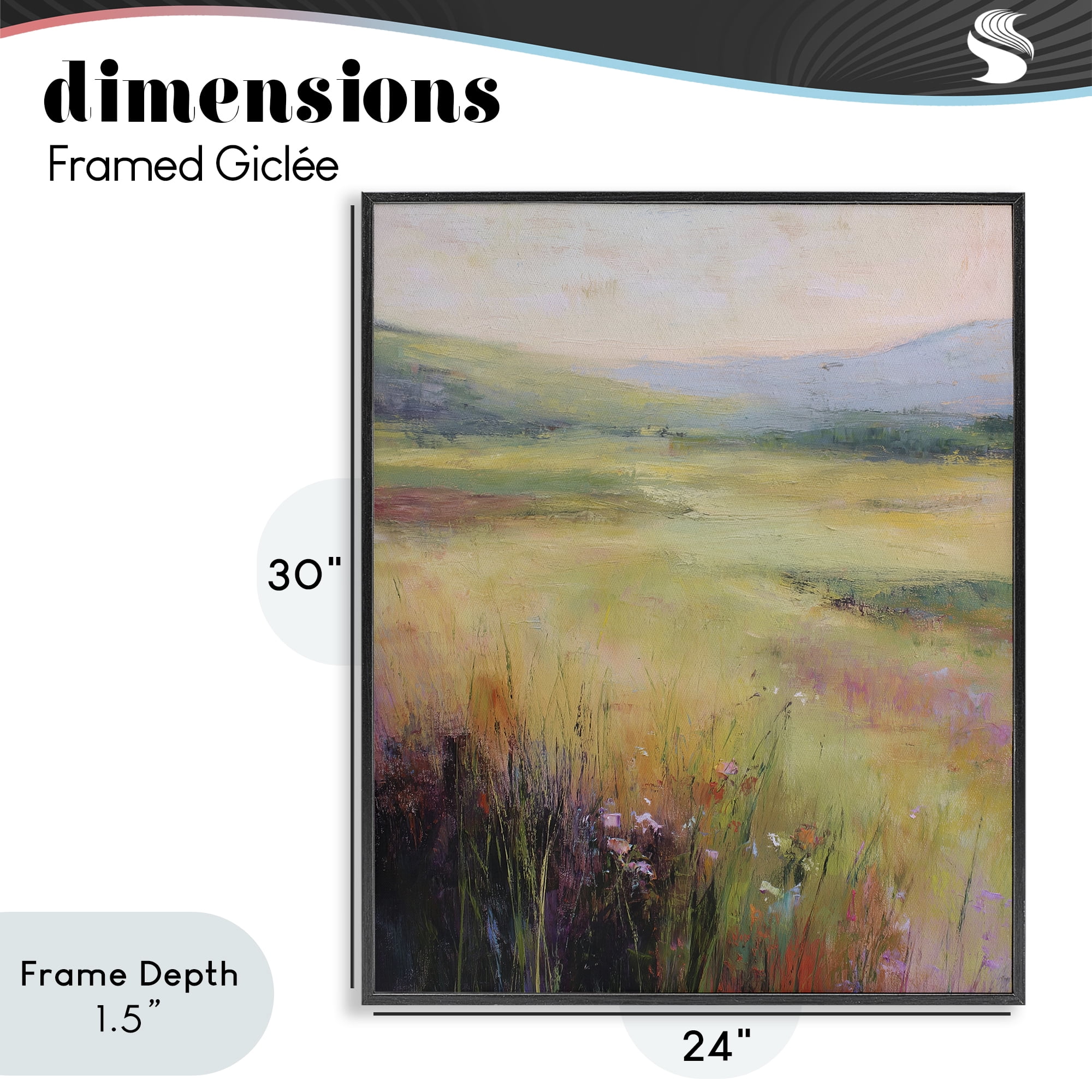 Stupell Industries Green Valley View Black Framed Giclee Art, design by Svetlana Aleynikova