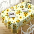 thumbnail image 3 of Oval Sunflower Tablecloth, Rustic Spring Summer Floral Table Cloth, Farmhouse Waterproof Durable Polyester Wrinkle-Free Table Cover for Indoor Outdoor, Holiday Kitchen Dining and Parties, 3 of 5