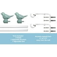 thumbnail image 6 of Urbanest 3/4-inch Cute Bird Designer Decorative Adjustable Window Treatment Curtain Single Rod Set, Heavy Duty, Teal With White Rod, 28" to 48", 6 of 8