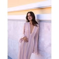 thumbnail image 6 of Womens Crochet Bell Long Sleeve V Neck Loose Maxi Dress Boho Eyelet Long Sundresses with Slit Pink M, 6 of 10