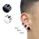 thumbnail image 4 of 1 par de aretes magnéticos para hombre, pendientes falsos, no Piercing, Clip redondo, joyería de oreja, 4 of 4