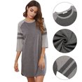 thumbnail image 3 of Keimprove Women's Plus Size Nightgown Sleepwear 3/4 Sleeves Nightshirts Soft Sleep Pajamas Top Boyfriend Nightdress, 3 of 7