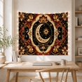 thumbnail image 5 of Celestial Starburst Medallion on Burgundy Background, Mystical Illustration for Yoga Enthusiasts Bohemian Wall Art Decor, Birthday Gift Tapestry Wall Hanging for Bedroom and Living Room, 5 of 7