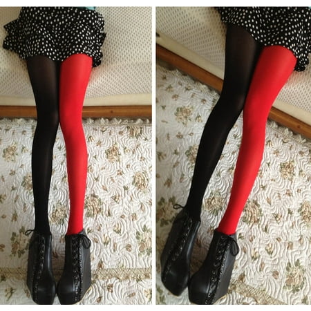 

Nokiwiqis Women Patchwork Footed Tights Stretchy Pantyhose Elastic Long Socks