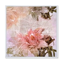 Designart 'Flowers Vintage In Pastel Colours' Traditional Framed Canvas Wall Art Print