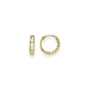 Real 14kt Yellow Gold Madi K CZ Hinged Hoop Earrings; for Adults and Teens; for Women and Men