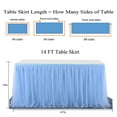 thumbnail image 2 of Blue Tulle Tutu Table Skirt for Baby Shower Wedding,Birthday Party, Suitable for Rectangle or Round Tablecloth - 14ft*30In, 2 of 10