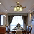 thumbnail image 4 of Modern 36" Vintage Retractable Ceiling Fan Light Tiffany Style Chandelier Fan+RC, 4 of 18