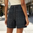 thumbnail image 5 of Summer Women High Waisted Casual Denim Shorts Denim Shorts Wide Leg Shorts with Pockets, 5 of 6