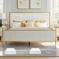 thumbnail image 5 of BIKOZI Full Bed Frame with Headboard, Upholstered Platform Metal Beds Frame, Easy Assembly, Noise-Free, Gold/Beige, 5 of 8