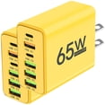 thumbnail image 1 of Cargador Multipuertos HotShot NexusYellow 2 Pzas 6 Puertos USB 5V 3A Max 65W 100-240V 50-80Hz Amarillo, 1 of 1