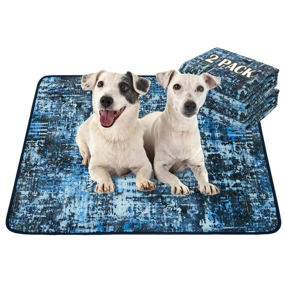Paquete de 2 almohadillas para orinar para perros, 91 x 104 cm, lavables a prueba de fugas