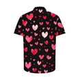 thumbnail image 4 of LIaqionyy Mens Button down Short Sleeve Shirt Casual Heart Graphic T Shirts Fashion Beach Valentine's Day Tops M-4XL, 4 of 5