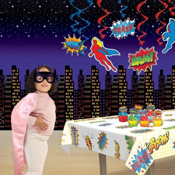 Party Central Pack of 6 Blue and Yellow Cityscape Photo Backdrop Wall Decor 30'