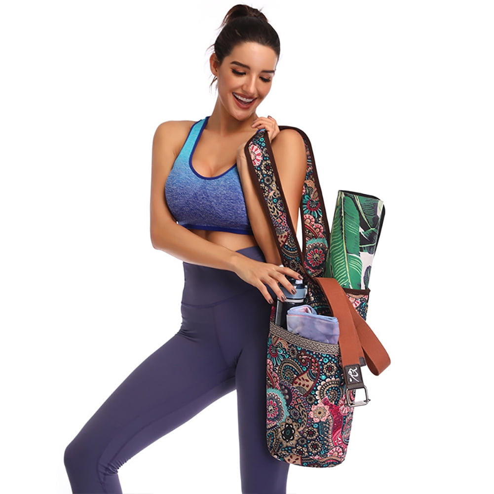 Yoga Mat Bag,Exercise Yoga Mat Carrier Bag With Large Size Pockets And Inside Small Pocket Fit Most Size Mats For Women Men 