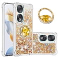 thumbnail image 1 of Funda para Honor 90 5G con Brillo Líquido Flotante, Purpurina, Parachoques y Anillo Giratorio Soporte, 1 of 5