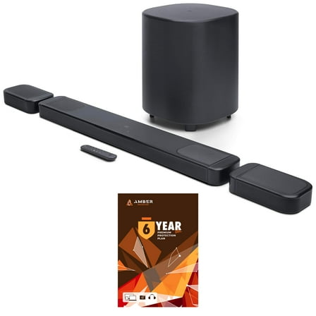 JBL BAR-1000-MK2 Surround Sound 4K Dolby Atmos and DTS Soundbar with 6 Year Amber Protection Plan (2025)