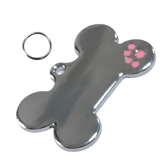 GASTROPOD Bone Shape Dog Tag Metal Ring - Engraved ID Name Collar Pendant Nameplate - Personalized