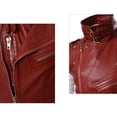 thumbnail image 5 of Ceisia Men's Solid Lapel Faux Leather Sleeveless Biker Vest Zipper Decor Slim Fit Streetwear Outerwear For Party Gift, 5 of 5