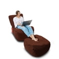 thumbnail image 1 of Sillón Puff Lounger Puff MX Gamuza Chocolate Individual, 1 of 2