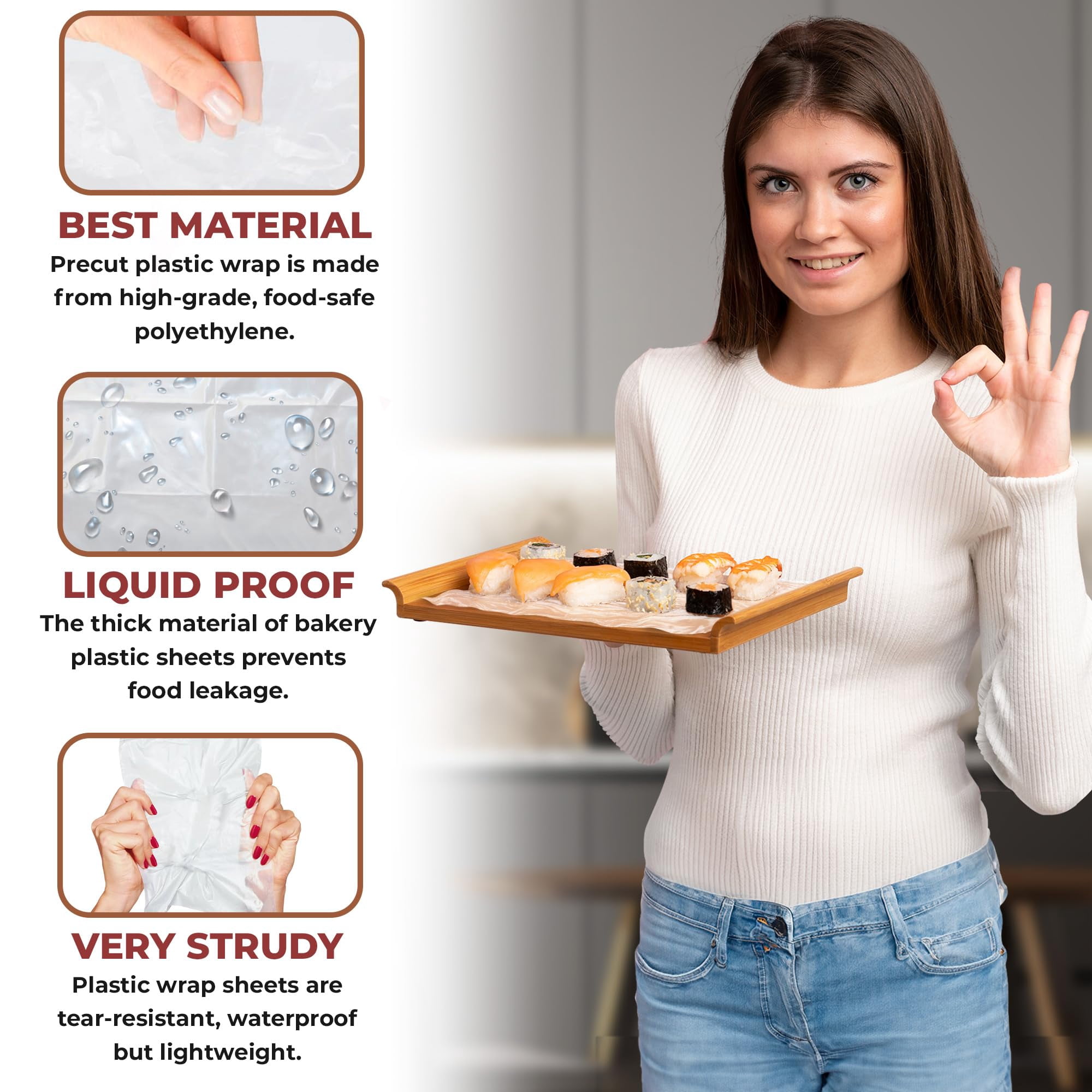 Clear Deli Wrap Plastic Sheets, Pop-Up Pre-Cut Leakproof, 10000 Count, 12 x 10.75 in