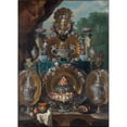 thumbnail image 2 of Alexandre François Desportes 11x14 Black Ornate Wood Framed Double Matted Museum Art Print Titled: Still Life with Silver, 2 of 5