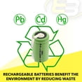 thumbnail image 5 of 10x Exell 2/3A Size 1.2V 1100mAh NiMH Rechargeable Batteries  w/ Tabs, 5 of 7