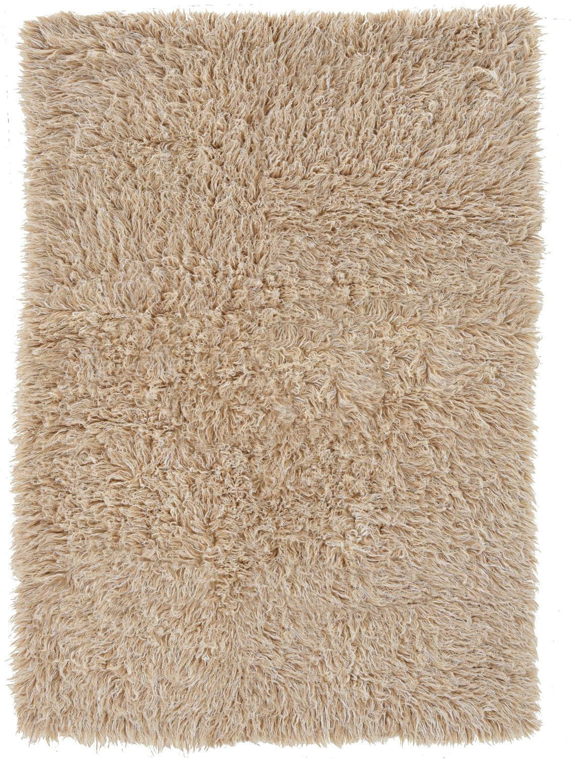 New Flokati 1400gr 2'4" x 4'8" Accent Rug, Tan