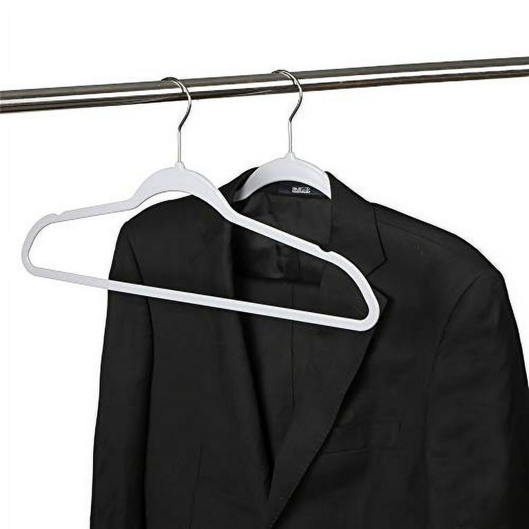 Quality Hangers Clothes Hangers 50 Pack - Non-Velvet Plastic Hangers for Clothes - Heavy Duty Coat Hanger Set - Space-Saving Closet Hangers with Gray