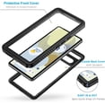 thumbnail image 3 of REQO Pixel 7 Case, IP68 Waterproof Dustproof Case with Built-in Screen Protector, Rugged Full Body Shockproof Phone Cover for Google Pixel 7, Black/Clear, 3 of 8
