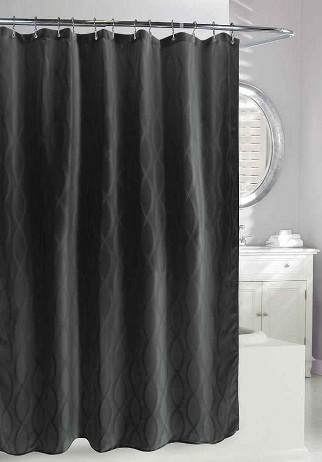 RIDEAU DE DOUCHE INFINI TISSU JACQUARD ACIER