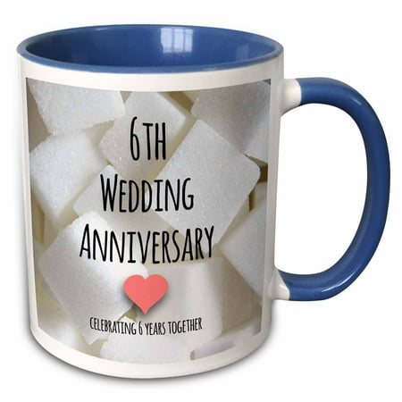 3dRose 6th Wedding  Anniversary  gift Sugar celebrating 6 