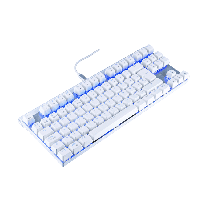 Teclado Batauro Aubrac Mecánico Switch Red TKL Alámbrico RGB Español Blanco