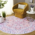thumbnail image 2 of SAFAVIEH Arizona Dogon Oriental Machine Washable Area Rug, Beige/Pink, 6' x 6' Round, 2 of 10