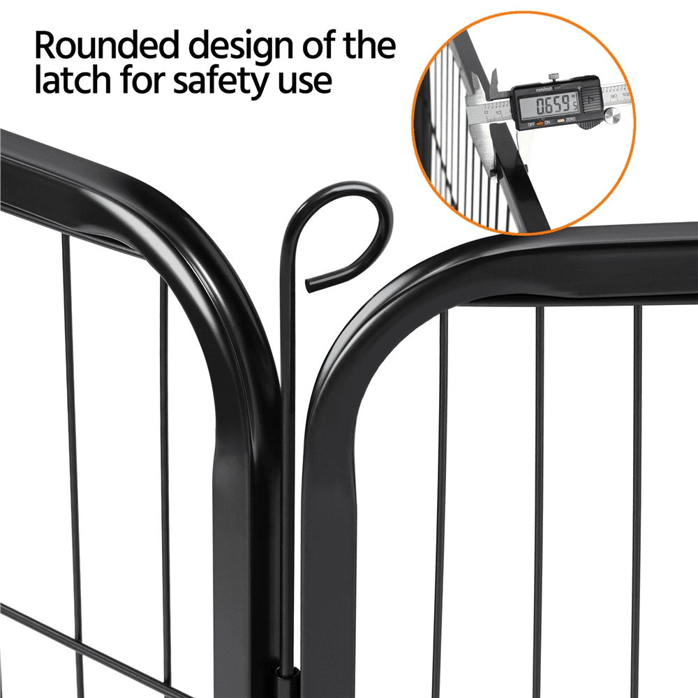 Alden Design 40"H Heavy Duty Black Iron Dog Playpen, 2 Panels