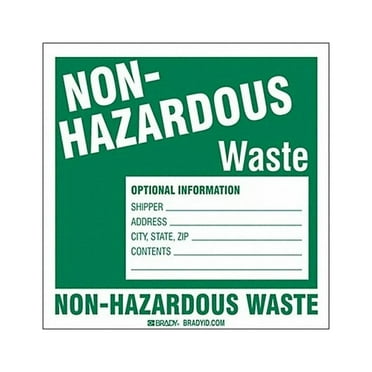 Brady DOT Handling Label,Waste,6" W,PK100 121154