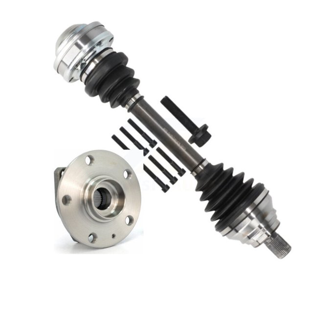 Kugel Front Left (Driver Side) CV Axle Drive Shaft and Complete Hub Bearing Assembly Kit for Car 2008 Volkswagen R32 3.2L with Automatic Dual Clutch transmission Interchanges VW-8-8556 KN7-100078