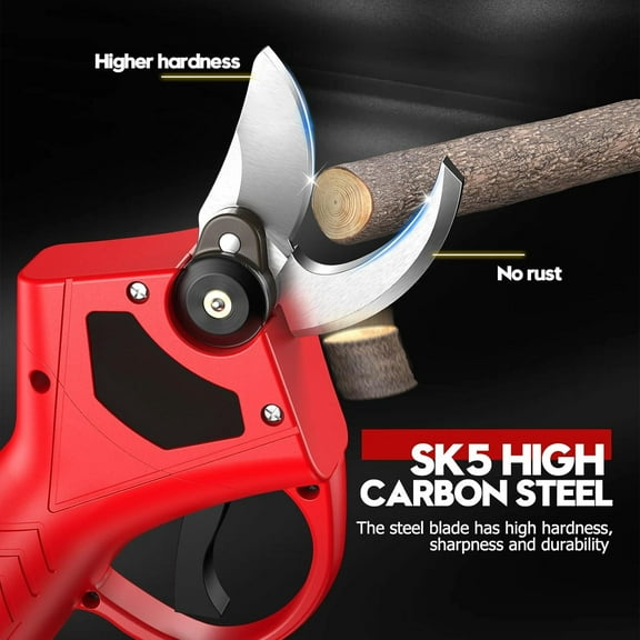 Electric Pruning Shears, Upgraded 1.4'' Cutting Diameter Powerful Brushless Motor Cordless Pruning Shears with 2PCS Rechargeable Batteries for Gardening Tree