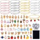 thumbnail image 1 of Juego de 280 pulseras con abalorios, 20 piezas, brazalete extensible, pulseras de alambre ajustables, surtidas con 60 colgantes de oro y 200 anillos abiertos para mujer, fabricación de joyas. Adepaton WMZL-1613, 1 of 7