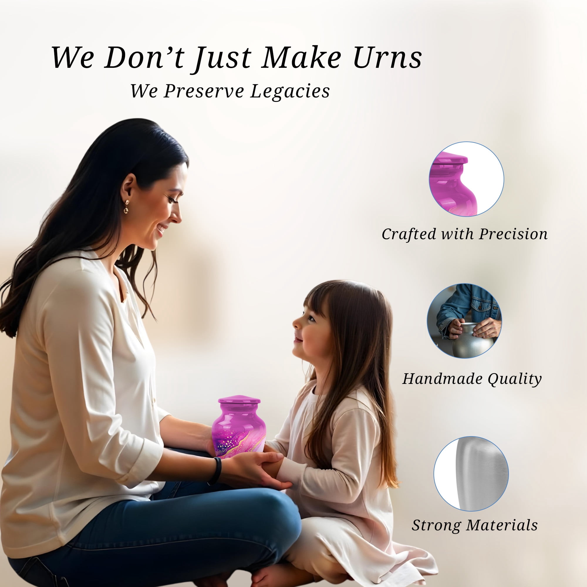 Pink Mini Cremation Urns For Human Ashes Adult Male Dad, Purple Small Urn For Human Ashes Women Keepsake, Funeral Urns For Adult Borther And Sister, 3 Inch