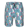 thumbnail image 3 of Susaid Rabbit And Rainbow Print Men's Swim Trunks Hawaiian Bathing Mesh Lining Suit Swimsuits Beach Shorts with Pockets-Medium, 3 of 6