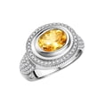 thumbnail image 4 of RYLOS Bagues pour Femmes Bague en Argent Sterling Classique Pierre Précieuse Ovale 9x7 mm et Diamants Novembre Citrine Bijoux Taille 8, 4 of 7