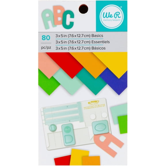 We R Memory Keepers Craft Paper Pad: Assorted Colors, 3 x 5 inches, 80 pack