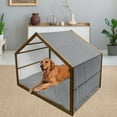 thumbnail image 2 of Grey Pet House, Hexagons Triangles Simplistic Mosaic Shapes Arrangement Minimal Design Print, Outdoor & Indoor Portable Dog Kennel with Pillow and Cover, 5 Sizes, Grey and Pale Grey, by Ambesonne, 2 of 4