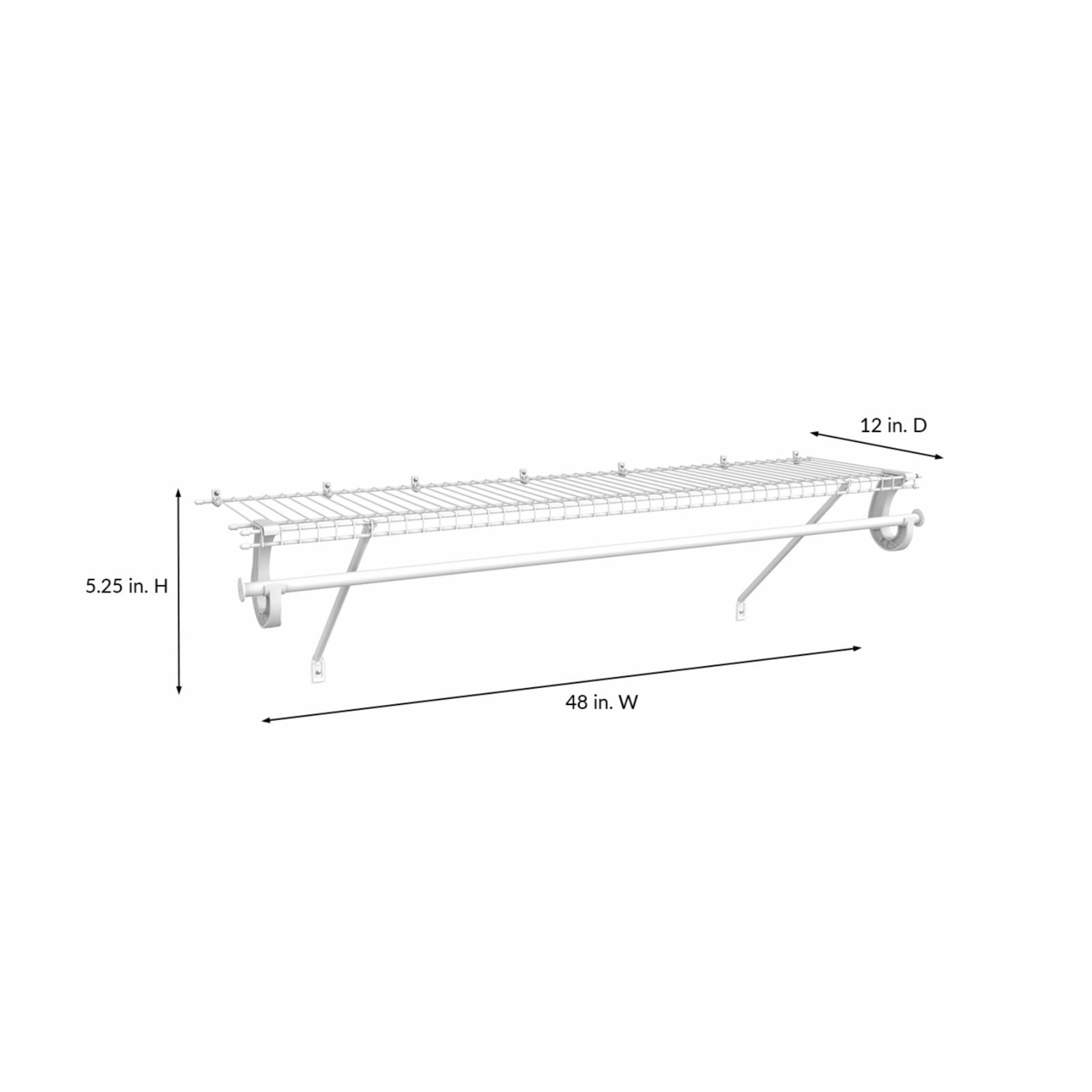 ClosetMaid SuperSlide Wire Shelf Kit, 48W x 12D x 6H in