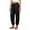 Black, variant on Womens Lightweight Cropped Harem Pants Relaxed Fit Breathable Everyday Wear for Women Size S