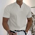 thumbnail image 2 of Camisas Para Hombre, Camisetas de Entrenamiento, Informales, Deportivas Sólidas, de Manga Corta, Con Cuello en V, Ropa de Entrenamiento Físico Odeerbi  ODB157192, 2 of 8